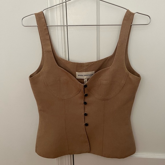 Mara Hoffman Lola Bustier Corset Top in Khaki - Picture 4 of 7